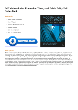 PdF Modern Labor Economics: Theory and Public