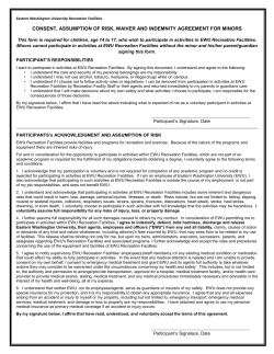 CONSENT, ASSUMPTION OF RISK, WAIVER AND INDEMNITY