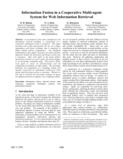 Information Fusion in a Cooperative Multi
