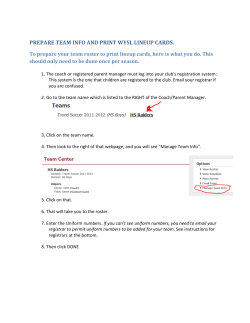 PREPARE TEAM INFO AND PRINT WYSL LINEUP CARDS.