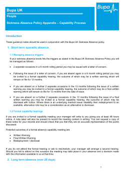1.2 Bupa UK Sickness Absence Appendix - Capability
