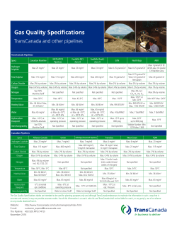 Gas Quality Specifications