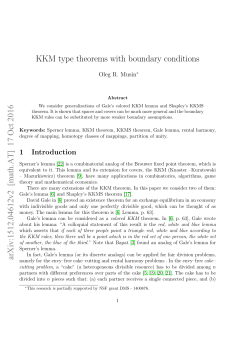 KKM type theorems with boundary conditions arXiv:1512.04612v2