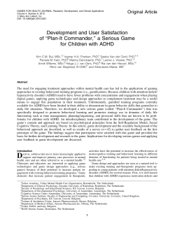 &ldquo;Plan-It Commander,&rdquo; a Serious Game for Children with ADHD