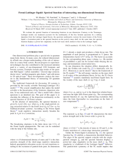 Fermi-Luttinger liquid: Spectral function of interacting one