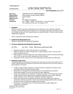 Assistant Plant Superintendent