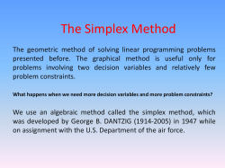 The Simplex Method