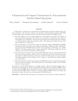 A Framework and Compact Constructions for Non