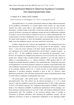 A Straightforward Method to Determine Equilibrium Constants