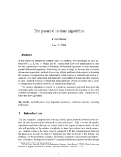 The parareal in time algorithm - Laboratoire Jacques