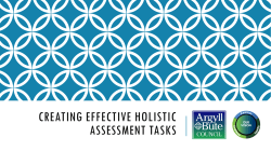 Creating effective holistic assessment tasks