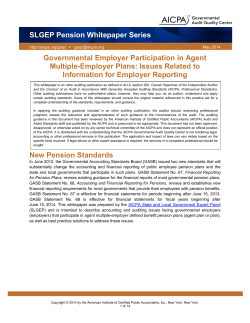 Governmental Employer Participation in Agent Multiple
