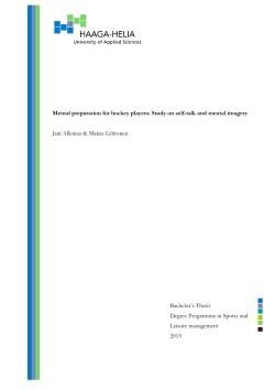 Mental preparation for hockey players: Study on self-talk