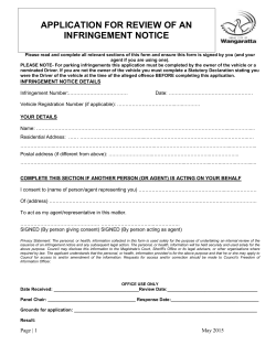application for review of an infringement notice