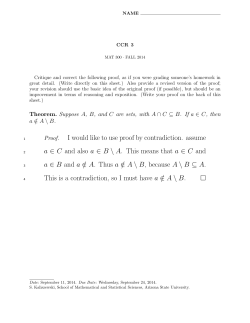 I would like to use proof by contradiction. assume a &isin; C and also a