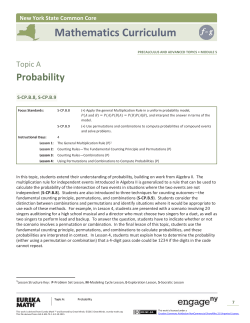 Precalculus Module 5, Topic A, Overview