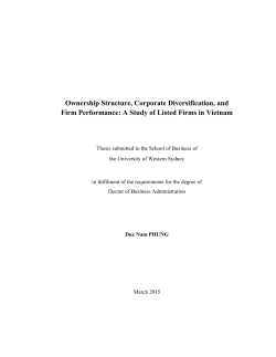 Ownership Structure, Corporate Diversification, and Firm Performance