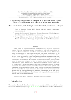 Alternating cooperation strategies in a Route Choice Game: Theory