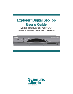User`s Guide, Consumer - Explorer&reg; Digital Set
