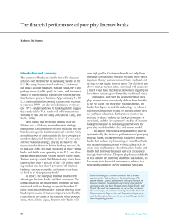 The financial performance of pure play Internet banks