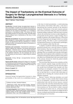 The Impact of Tracheotomy on the Eventual Outcome of Surgery for