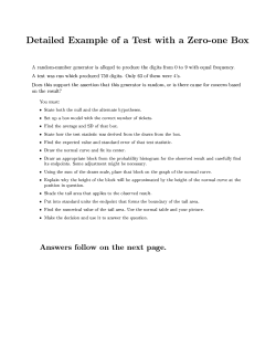 Detailed Example of a Test with a Zero-one Box A random