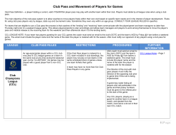 Club Pass and Movement of Players for Games