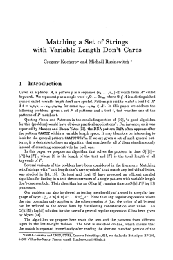 Matching a set of strings with variable length don`t cares