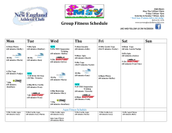 Group Fitness Schedule - The New England Athletic Club