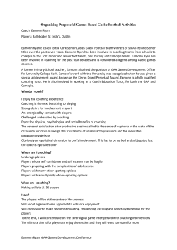 Organising Purposeful Games Based Gaelic