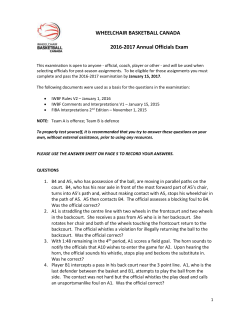 2016-17 Annual Officials Exam - Wheelchair Basketball Canada