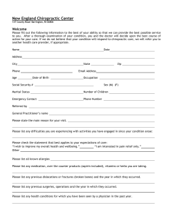 Intake PAPERWORK2 - New England Chiropractic Center