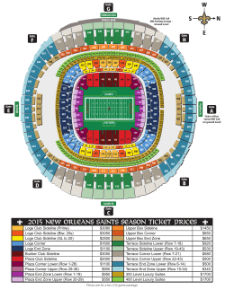 2015 New Orleans Saints Season Ticket Prices