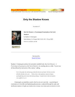 PsycCRITIQUES - Only the Shadow Knows