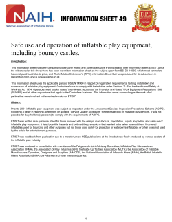 INFORMATION SHEET 49 Safe use and operation of inflatable play