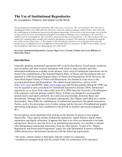 The Use of Institutional Repositories