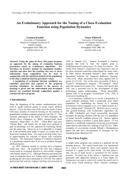 An Evolutionary Approach for the Tuning of a Chess Evaluation