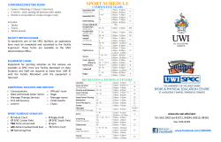 sport schedule - UWI St. Augustine - The University of the West Indies
