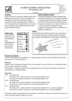 RATHEN SCHOOL NEWSLETTER 29th September 2015 Newsletter