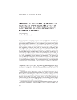 honesty and intelligence judgments of individuals and groups
