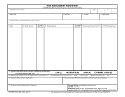 Risk Mgmt Worksheet - CDTCMD Form 385-1