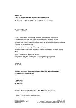 MODUL 01 STRATEGI DAN PROSES MANAJEMEN STRATEGIS