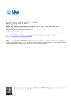 College Admissions and the Stability of Marriage