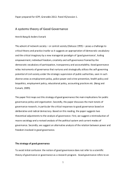 A systems theory of Good Governance