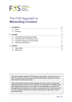 The FOS Approach to Misleading Conduct