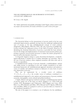 THE MULTIDIMENSIONAL MEASUREMENT OF POVERTY