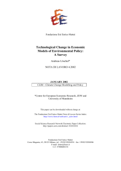 Technological Change in Economic Models of Environmental Policy