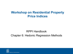 Workshop on Residential Property Price Indices