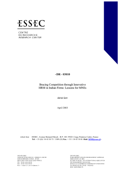 DR - 03010 Bracing Competition through Innovative HRM