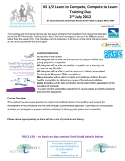 PRICE &pound;95 &ndash; to book on day contact Kath Rudd details below